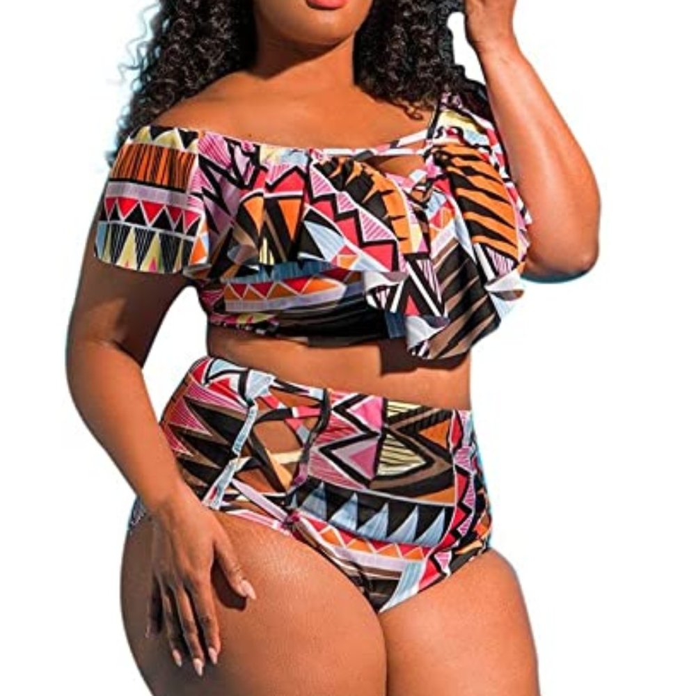 Women's Medium Aztec Design Bikini Set
